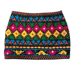 NWT Raga colorful embroidered miniskirt. Size XS